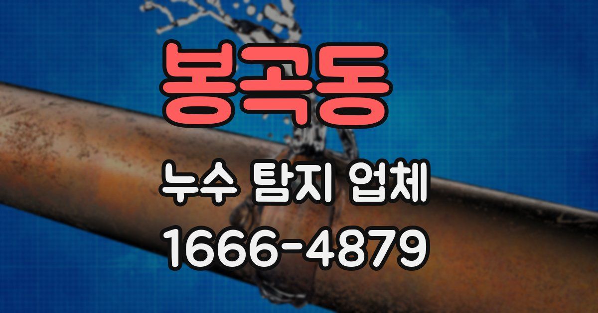 봉곡동 누수 탐지 업체