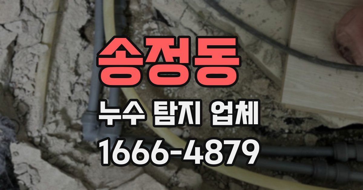 송정동 누수 탐지 업체