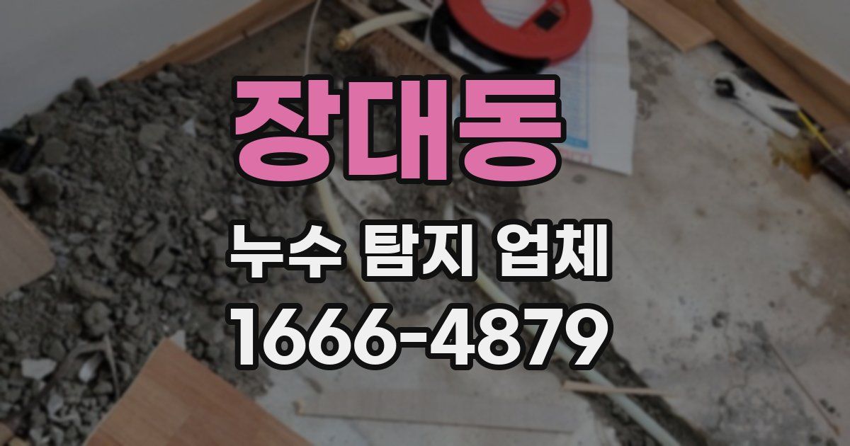 장대동 누수 탐지 업체