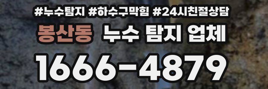 봉산동 누수 탐지 업체