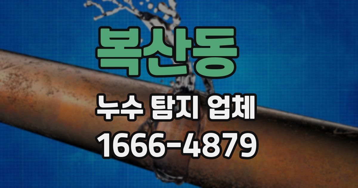 복산동 누수 탐지 업체