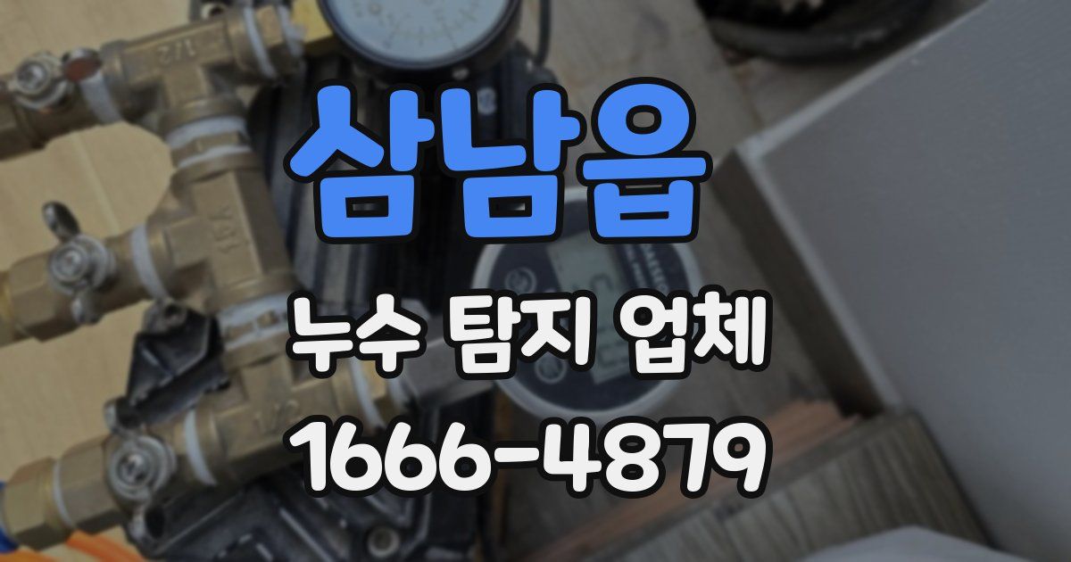 삼남읍 누수 탐지 업체