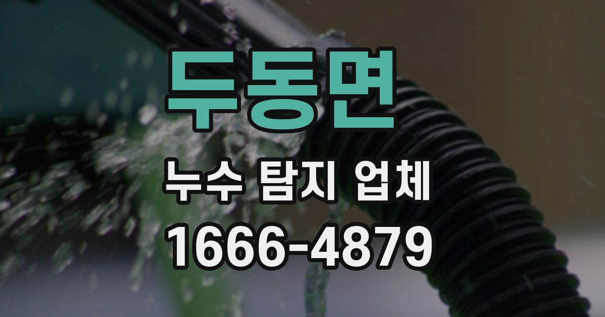 두동면 누수 탐지 업체