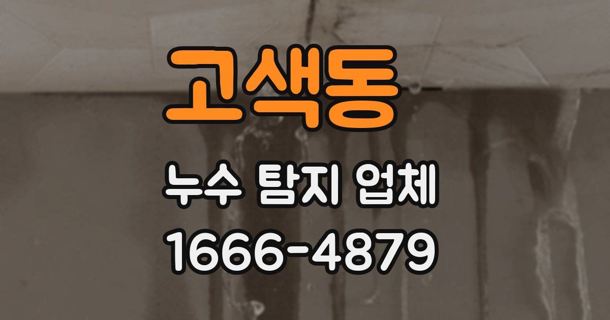 고색동 누수 탐지 업체