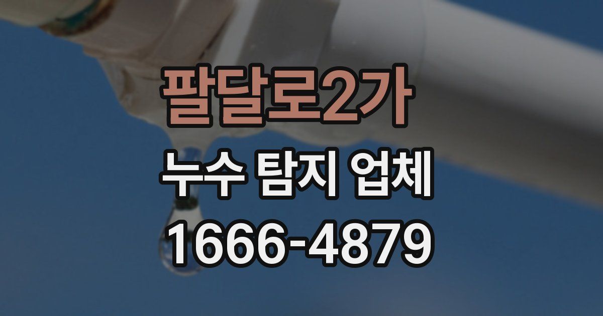 팔달로2가 누수 탐지 업체
