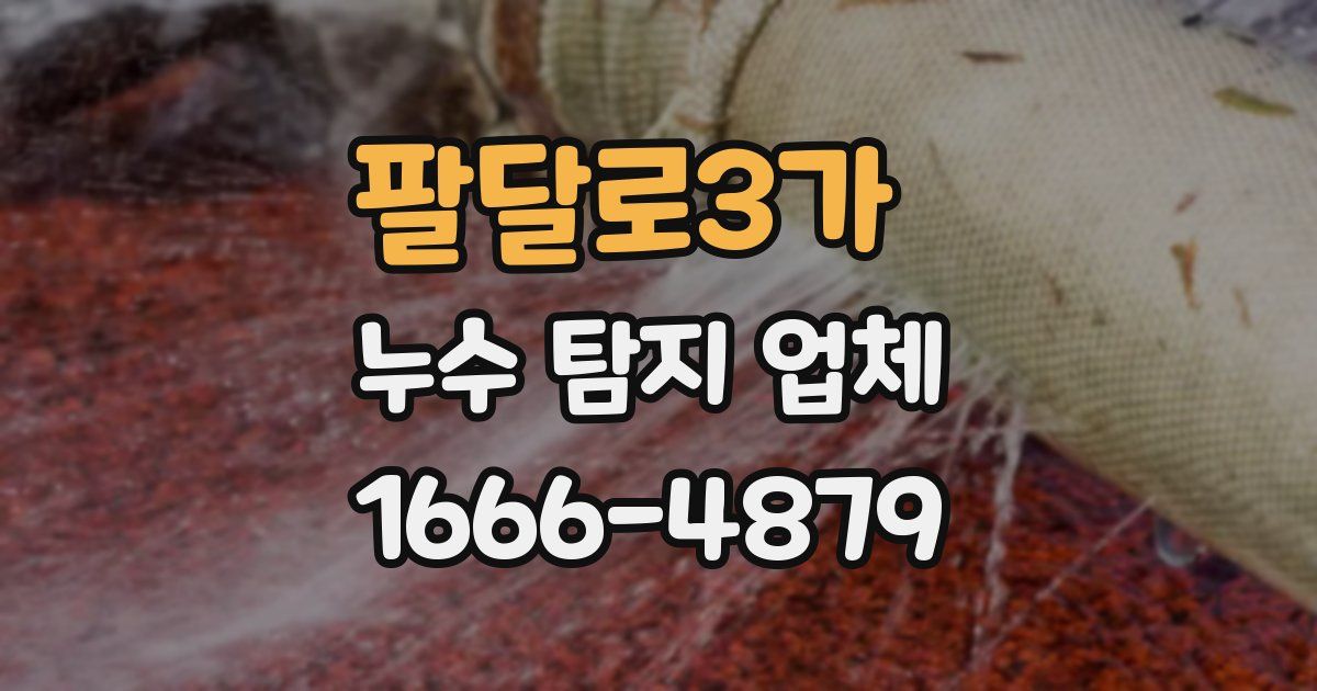 팔달로3가 누수 탐지 업체