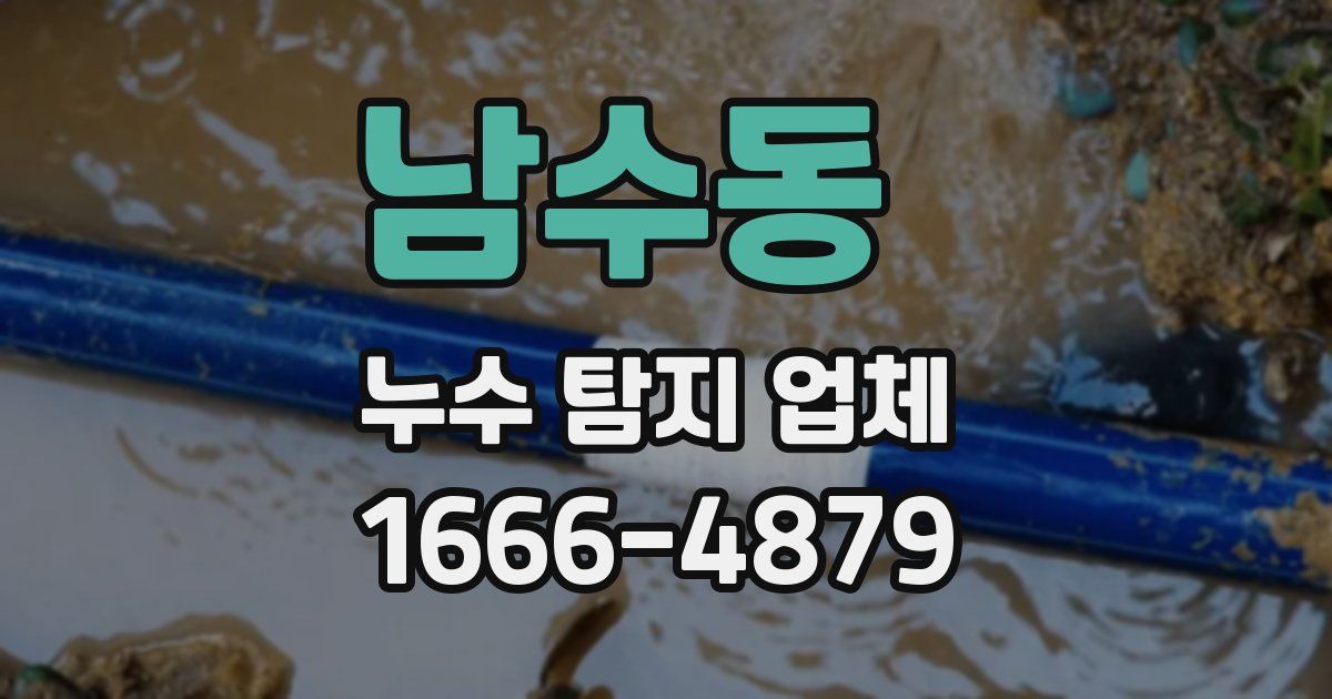 남수동 누수 탐지 업체