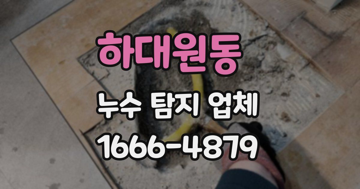 하대원동 누수 탐지 업체