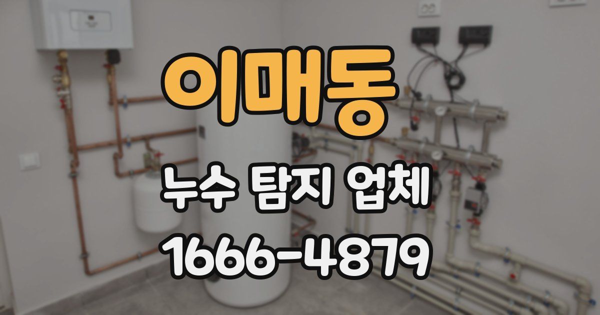 이매동 누수 탐지 업체