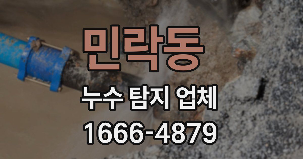 민락동 누수 탐지 업체