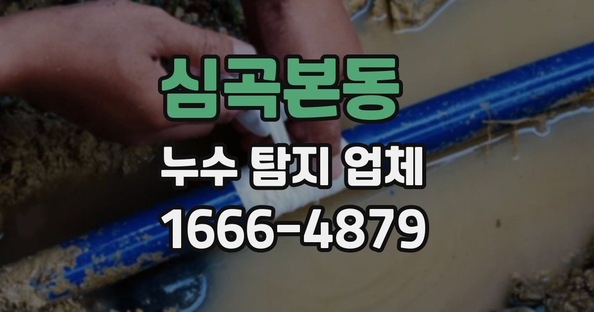 심곡본동 누수 탐지 업체