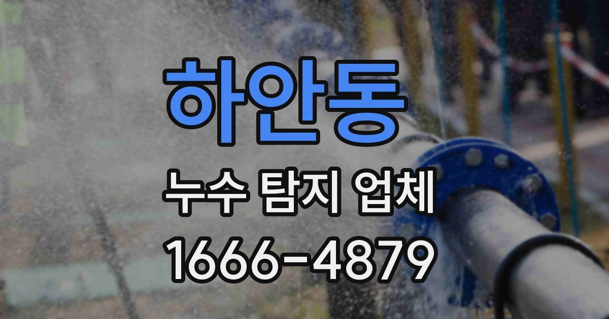 하안동 누수 탐지 업체