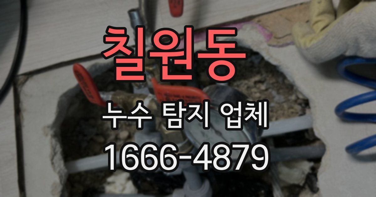 칠원동 누수 탐지 업체