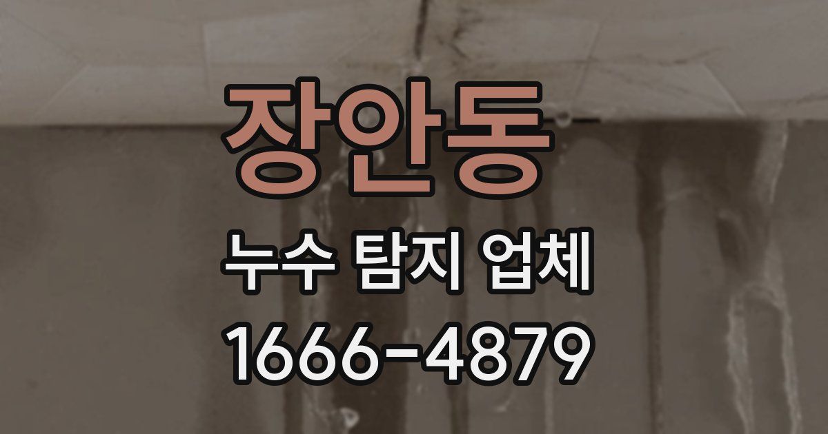 장안동 누수 탐지 업체