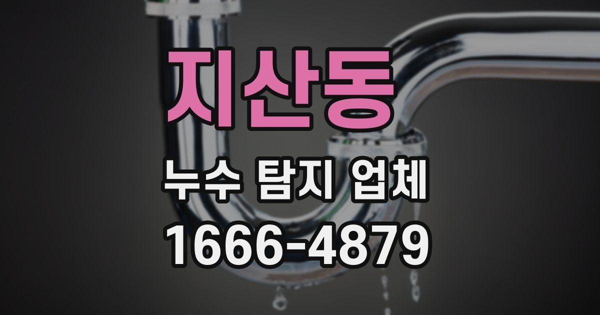 지산동 누수 탐지 업체