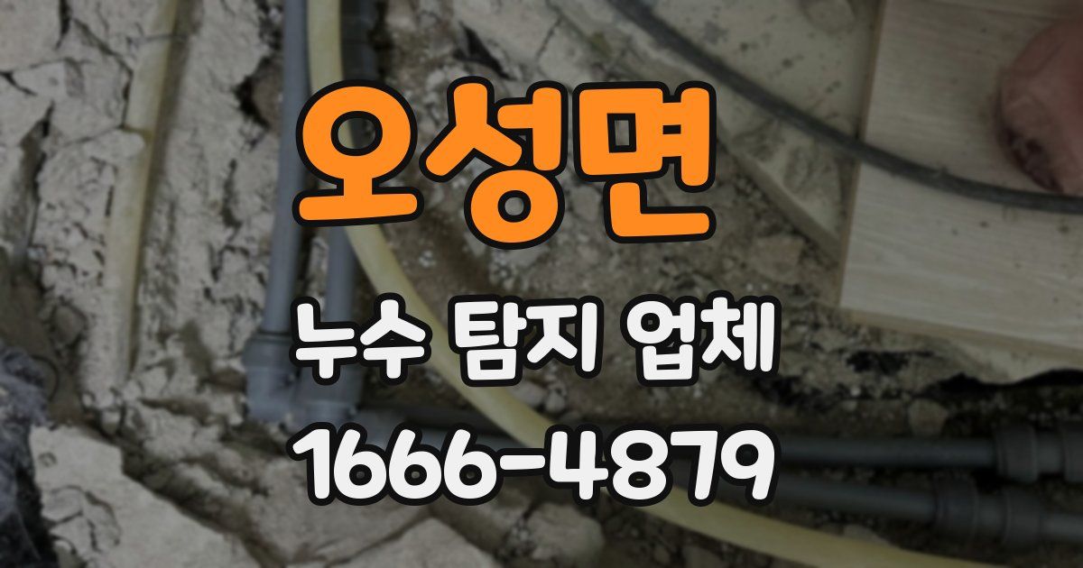 오성면 누수 탐지 업체
