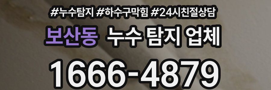 보산동 누수 탐지 업체