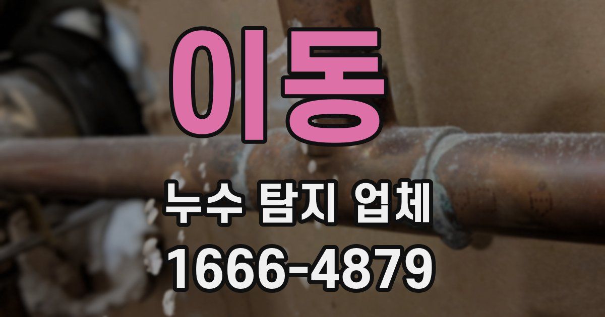 이동 누수 탐지 업체