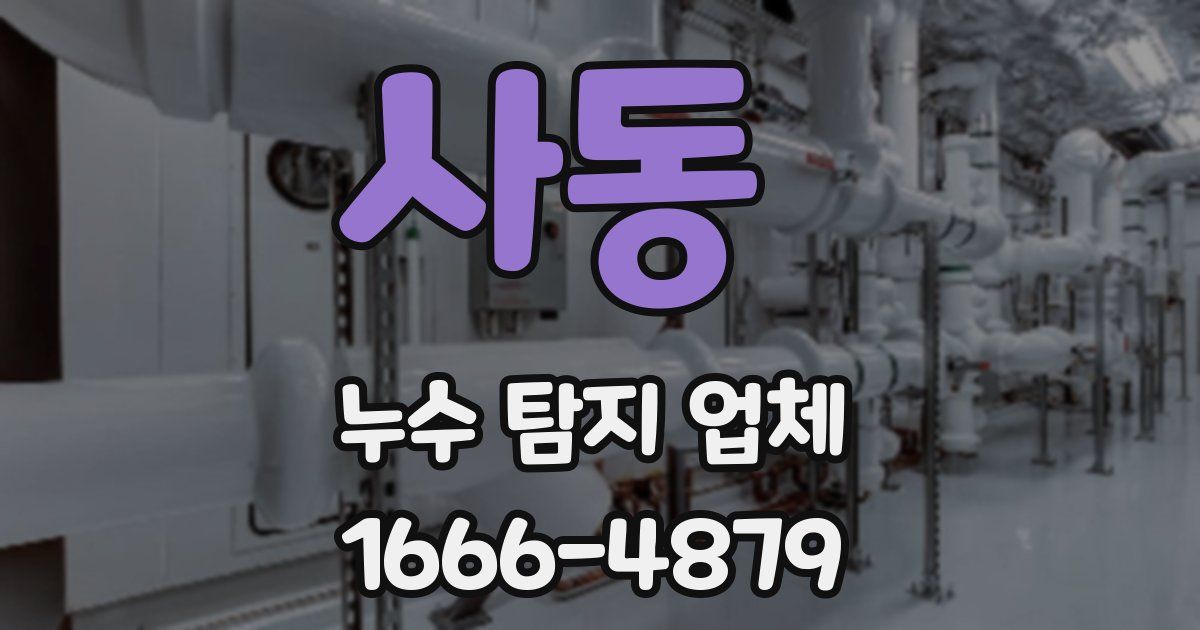 사동 누수 탐지 업체