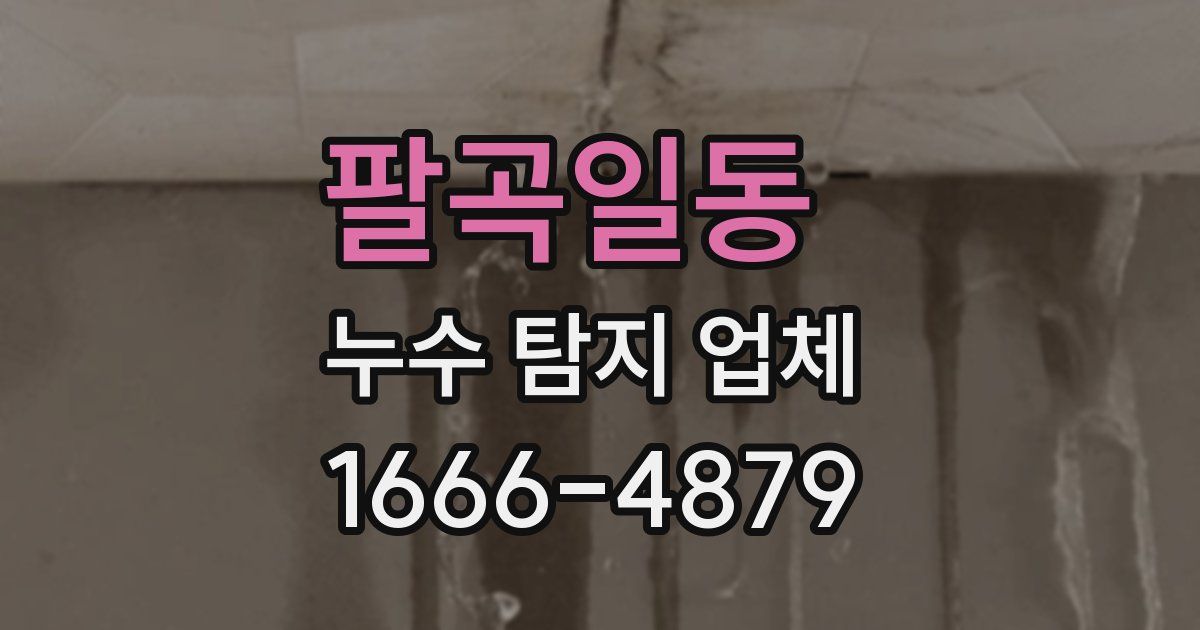 팔곡일동 누수 탐지 업체