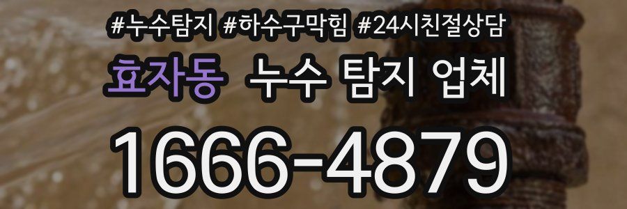 효자동 누수 탐지 업체