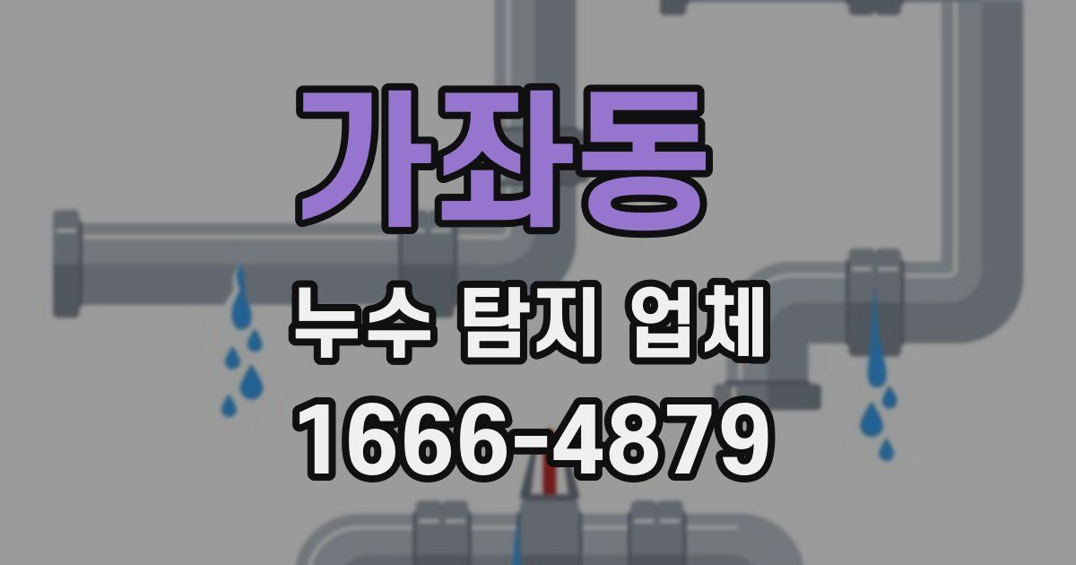 가좌동 누수 탐지 업체
