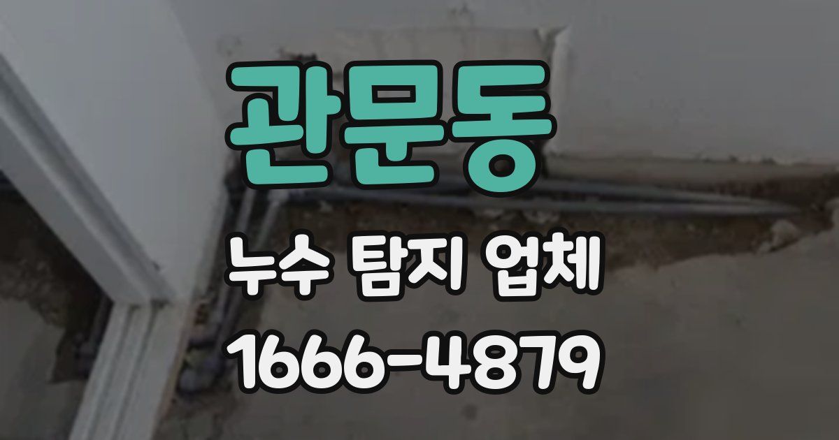 관문동 누수 탐지 업체