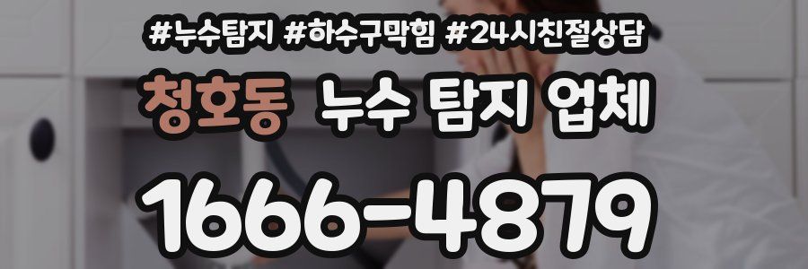 청호동 누수 탐지 업체