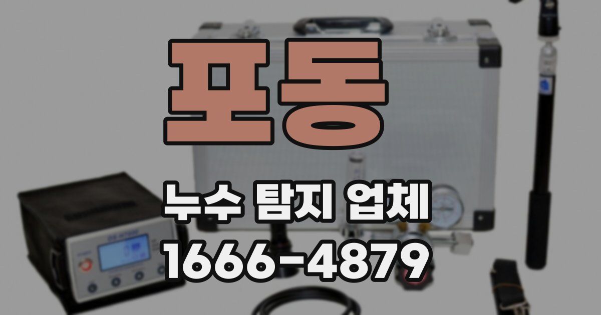 포동 누수 탐지 업체