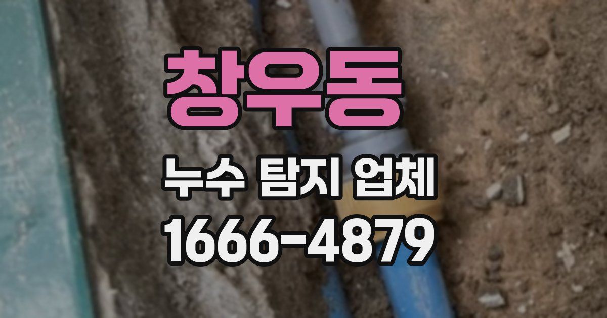 창우동 누수 탐지 업체