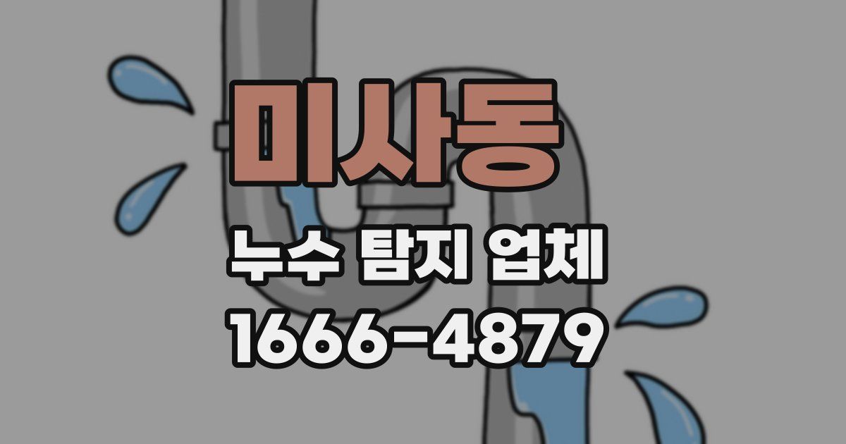 미사동 누수 탐지 업체
