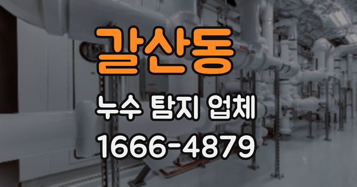 갈산동 누수 탐지 업체