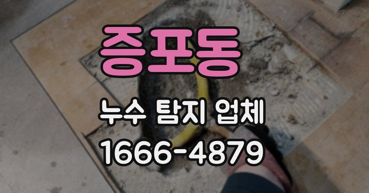증포동 누수 탐지 업체