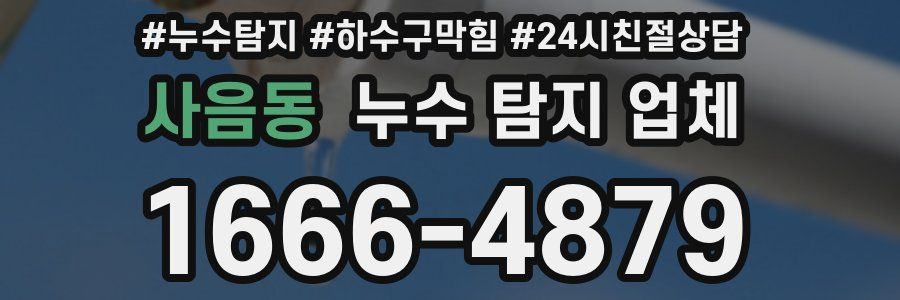 사음동 누수 탐지 업체