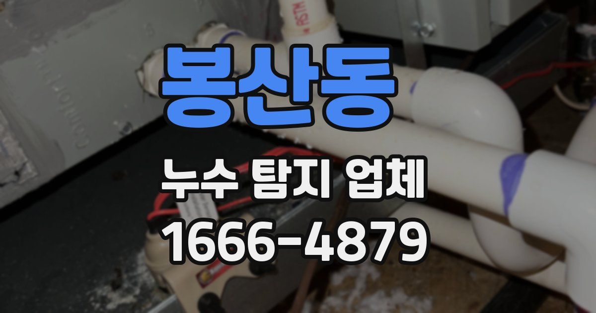 봉산동 누수 탐지 업체