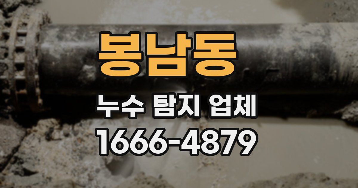 봉남동 누수 탐지 업체