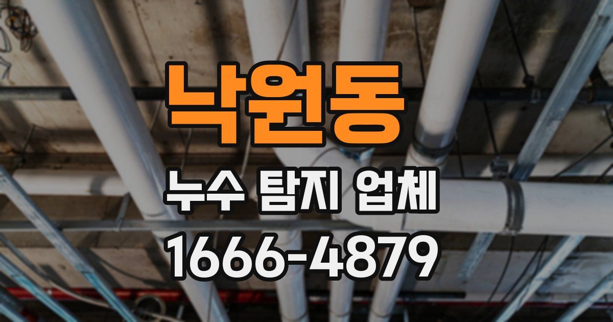 낙원동 누수 탐지 업체
