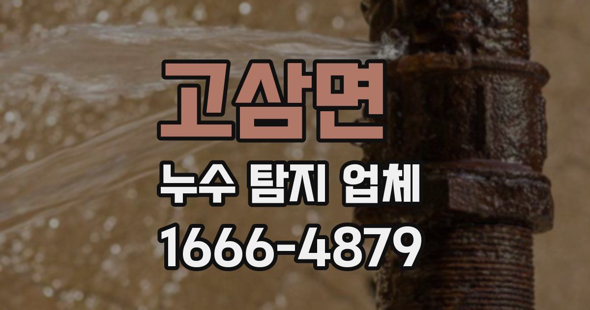 고삼면 누수 탐지 업체