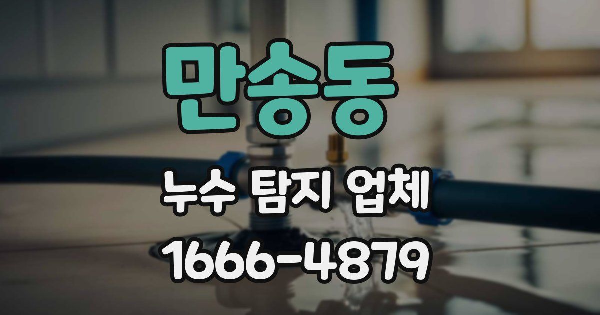 만송동 누수 탐지 업체