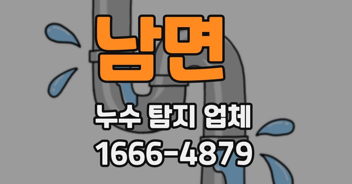 남면 누수 탐지 업체