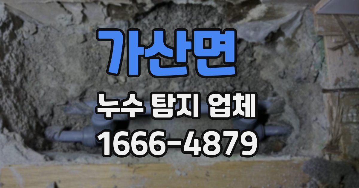 가산면 누수 탐지 업체