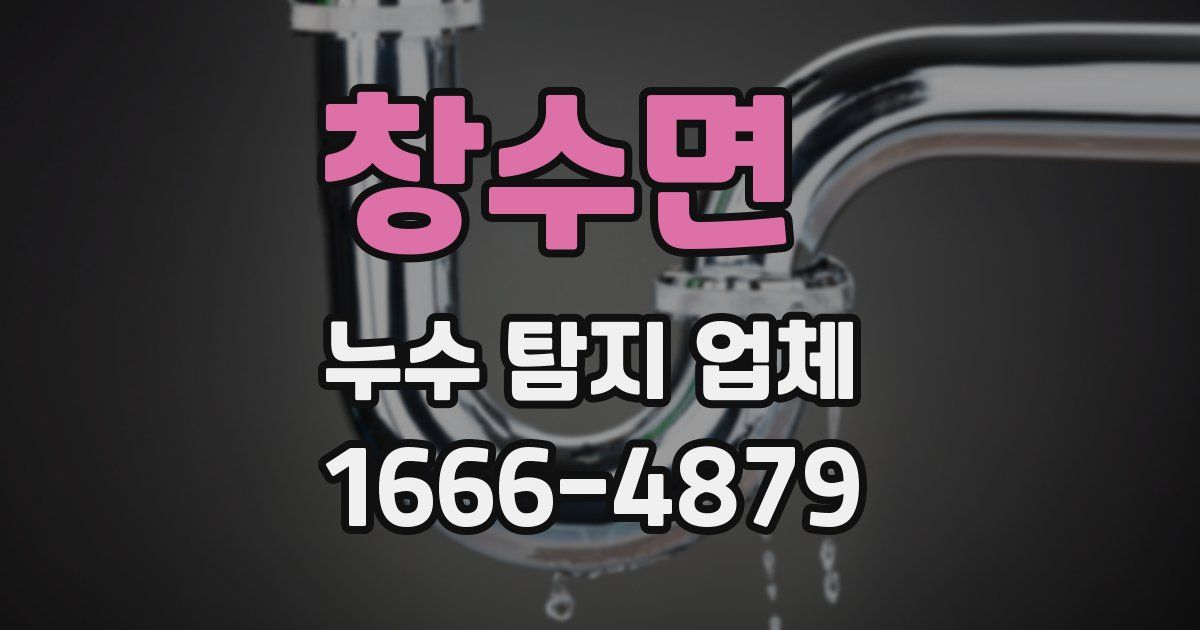 창수면 누수 탐지 업체
