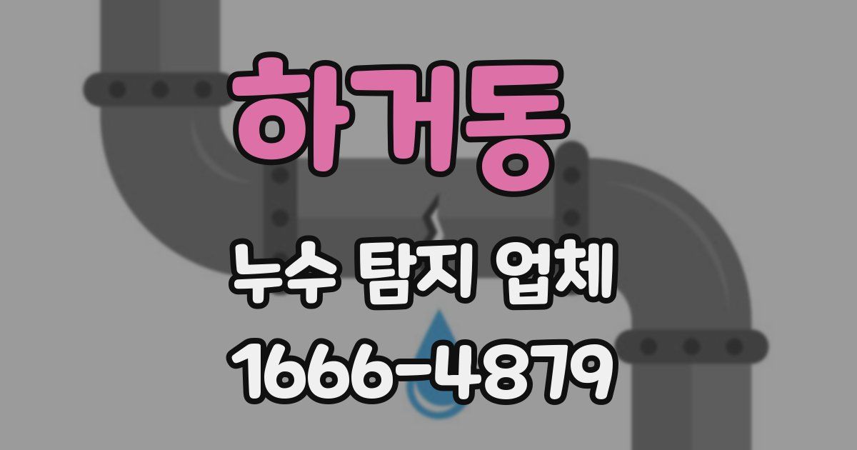 하거동 누수 탐지 업체