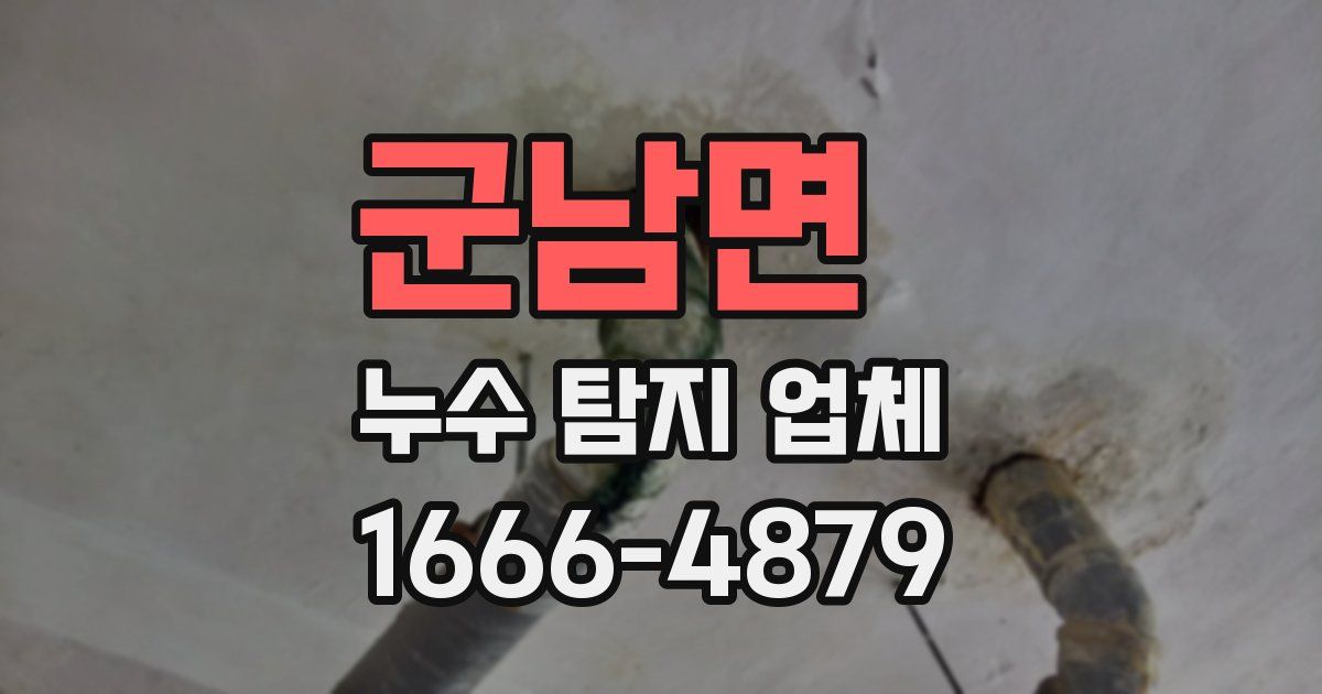 군남면 누수 탐지 업체