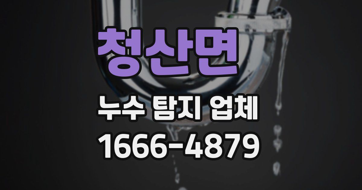청산면 누수 탐지 업체