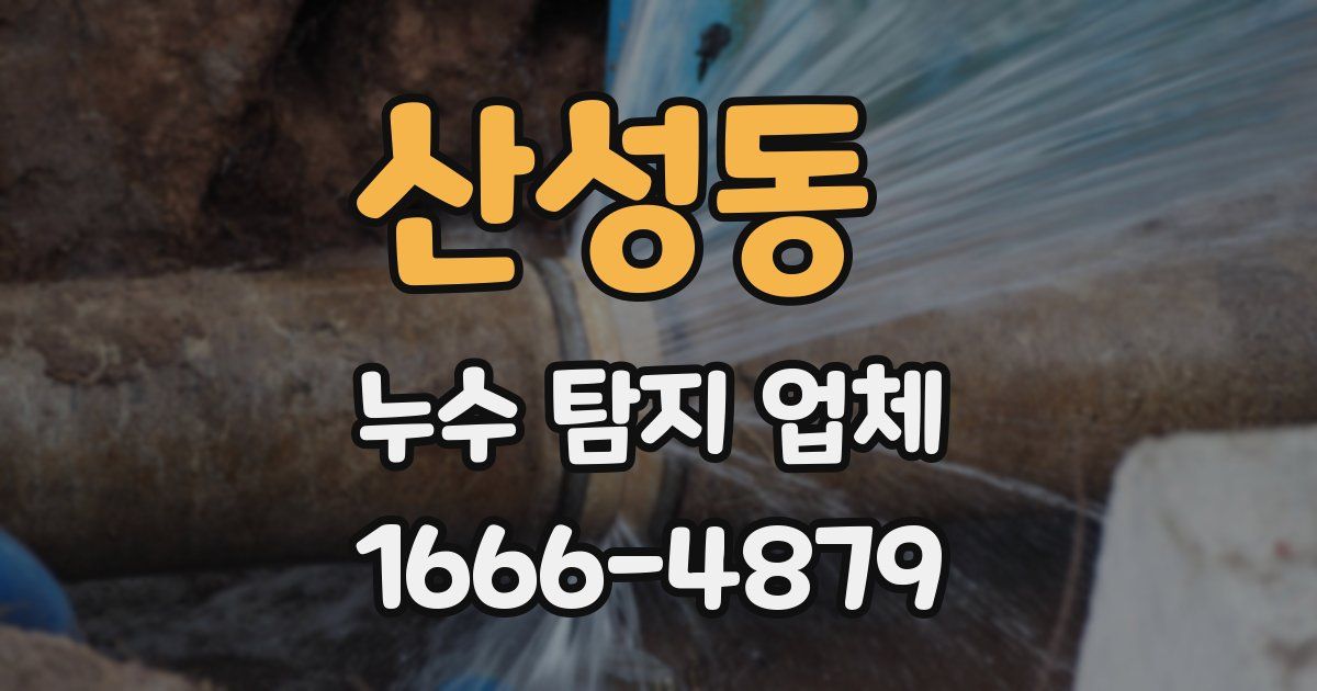 산성동 누수 탐지 업체