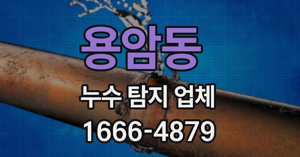 용암동 누수 탐지 업체