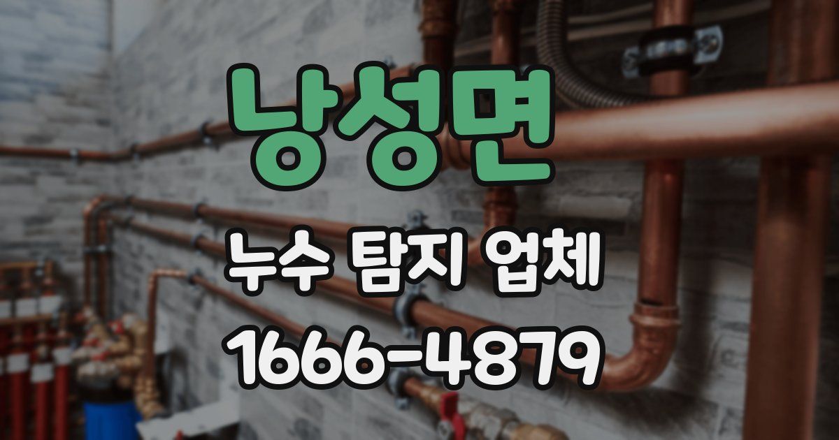 낭성면 누수 탐지 업체