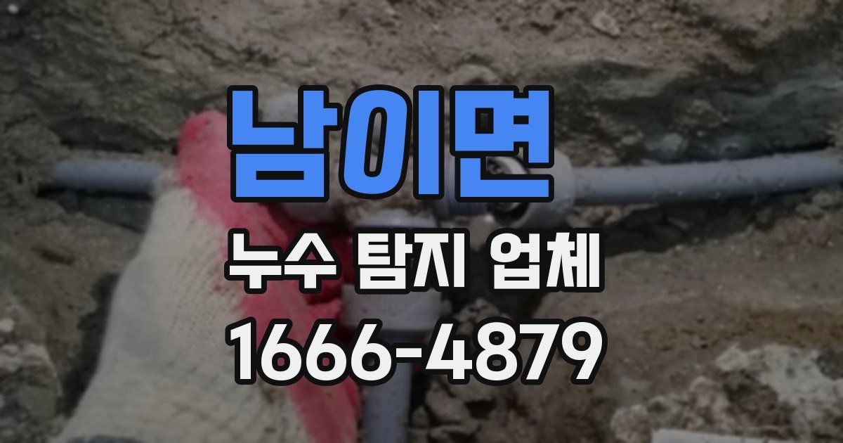 남이면 누수 탐지 업체