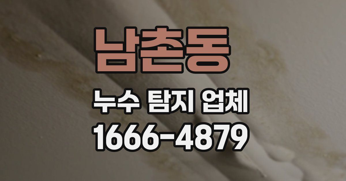 남촌동 누수 탐지 업체